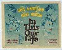 w109 IN THIS OUR LIFE movie title lobby card '42 Davis, de Havilland