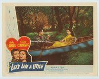 w042 LET'S LIVE A LITTLE movie lobby card #3 '48 Lamarr & Bob in canoe
