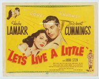 w036 LET'S LIVE A LITTLE movie title lobby card '48 Hedy Lamarr, Cummings