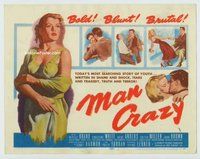 w244 MAN CRAZY movie title lobby card '53 very sexy bad Christine White!