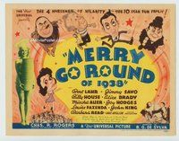 w128 MERRY GO ROUND OF 1938 movie title lobby card '37 Bert Lahr fun frolic!