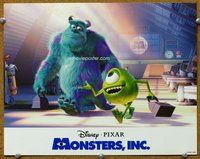 w462 MONSTERS INC movie lobby card '01 great close up of Mike & Sully!