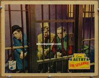 w496 OH SUSANNA movie lobby card '36 early Gene Autry, he's in jail!