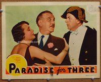w513 PARADISE FOR THREE movie lobby card '38 sexy Mary Astor, Morgan