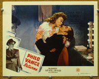 w522 PHILO VANCE RETURNS movie lobby card #6 '47 cool kissing scene!