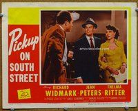 w523 PICKUP ON SOUTH STREET movie lobby card #2 '53 Sam Fuller, Widmark