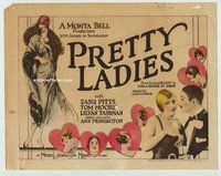 w151 PRETTY LADIES movie title lobby card '25 Pitts, Adela Rogers St. Johns