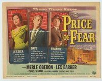 w152 PRICE OF FEAR movie title lobby card '56 Merle Oberon, Lex Barker