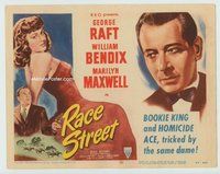 w154 RACE STREET movie title lobby card '48 George Raft, sexy Maxwell!