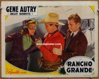w539 RANCHO GRANDE movie lobby card '40 Gene Autry w/female pilot!