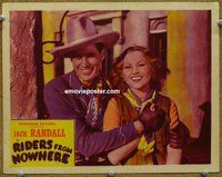 w542 RIDERS FROM NOWHERE movie lobby card '40 Jack Randall close up!
