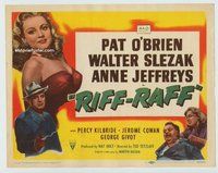 w162 RIFF-RAFF movie title lobby card '47 Pat O'Brien film noir!
