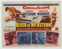 w163 RIVER OF NO RETURN movie title lobby card '54 Mitchum, Marilyn Monroe