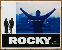 w548 ROCKY movie lobby card #1 '77 Sylvester Stallone close up!