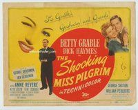 w169 SHOCKING MISS PILGRIM movie title lobby card '46 Betty Grable, Gershwin
