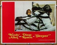 w563 SLEEPER movie lobby card #3 '74 wacky Woody Allen sci-fi!