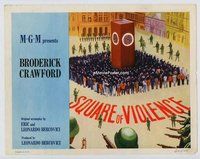 w177 SQUARE OF VIOLENCE movie title lobby card '63 Broderick Crawford, WWII