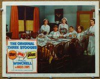 w575 STOP LOOK & LAUGH movie lobby card #3 '60 Three Stooges, Curly!
