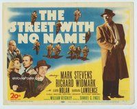 w183 STREET WITH NO NAME movie title lobby card '48 Richard Widmark, Stevens
