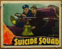 w577 SUICIDE SQUAD movie lobby card '36 old-fashioned fire engine!