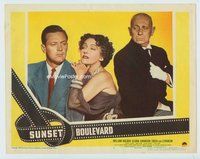 w027 SUNSET BLVD movie lobby card #5 '50 best portrait of 3 stars!