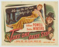 w187 TAKE ONE FALSE STEP movie title lobby card '49 William Powell, Winters