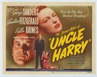 w181 STRANGE AFFAIR OF UNCLE HARRY movie title lobby card '45 Sanders