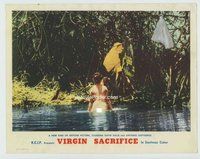 w278 VIRGIN SACRIFICE movie lobby card '59 very sexy nude bather!