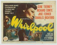 w205 WHIRLPOOL movie title lobby card '50 pretty Gene Tierney image!