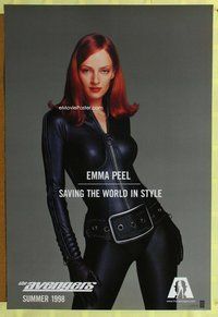 y034 AVENGERS teaser one-sheet movie poster '98 Uma Thurman as Emma Peel!