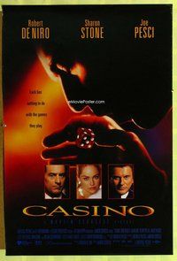 y079 CASINO int'l DS 1sh '95 headshots of Robert De Niro, Sharon Stone, Joe Pesci!