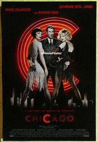 y082 CHICAGO DS one-sheet movie poster '02 Renee Zellweger, Zeta-Jones