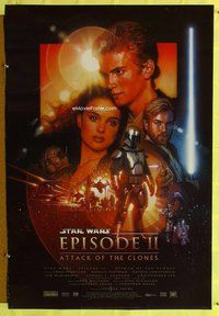 y030 ATTACK OF THE CLONES DS style B one-sheet movie poster '02 Star Wars!
