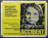 z633 ACCIDENT half-sheet movie poster '67 Dirk Bogarde, Harold Pinter