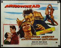z638 ARROWHEAD half-sheet movie poster '53 Charlton Heston, Palance