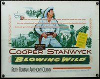 z652 BLOWING WILD half-sheet movie poster '53 Gary Cooper, Stanwyck