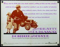 z653 BONNIE & CLYDE half-sheet movie poster '67 Warren Beatty, Faye Dunaway