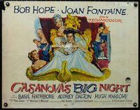 z666 CASANOVA'S BIG NIGHT half-sheet movie poster '54 Bob Hope, Fontaine