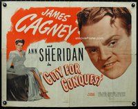 z673 CITY FOR CONQUEST half-sheet movie poster R40s James Cagney, Sheridan