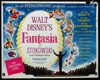 z712 FANTASIA half-sheet movie poster R63 Mickey Mouse, Disney classic!
