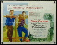 z719 FRIENDLY PERSUASION style B half-sheet movie poster '56 Gary Cooper