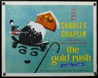 z724 GOLD RUSH int'l 1/2sh R59 Charlie Chaplin classic, wonderful art by Leo Kouper!