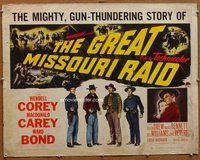 z730 GREAT MISSOURI RAID style B half-sheet movie poster '51 Corey, Carey