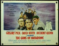 z733 GUNS OF NAVARONE half-sheet movie poster '61 Greg Peck, Niven, Quinn