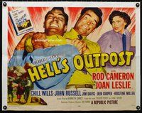 z741 HELL'S OUTPOST half-sheet movie poster '55 Rod Cameron, Joan Leslie