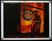 z742 HIGH PLAINS DRIFTER half-sheet movie poster '73 Clint Eastwood