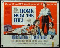 z745 HOME FROM THE HILL half-sheet movie poster '60 Robert Mitchum, Parker