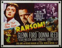 z796 RANSOM half-sheet movie poster '56 Glenn Ford, Donna Reed