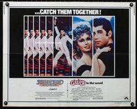 z729 GREASE/SATURDAY NIGHT FEVER half-sheet movie poster '70s Travolta