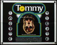 z809 TOMMY half-sheet movie poster '75 The Who, Roger Daltrey, rock&roll!